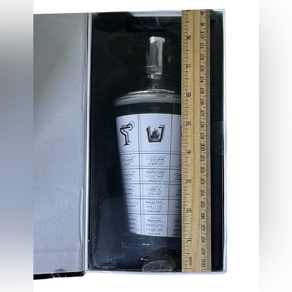 Recipe Cocktail Shaker Stainless Steel Glass Recipes Shaker 16 OZ NWT New In Box - Picture 9 of 15